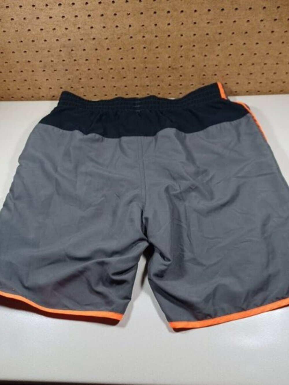 Nike mens gray black an orange trim swim trunks L - Picture 3 of 3
